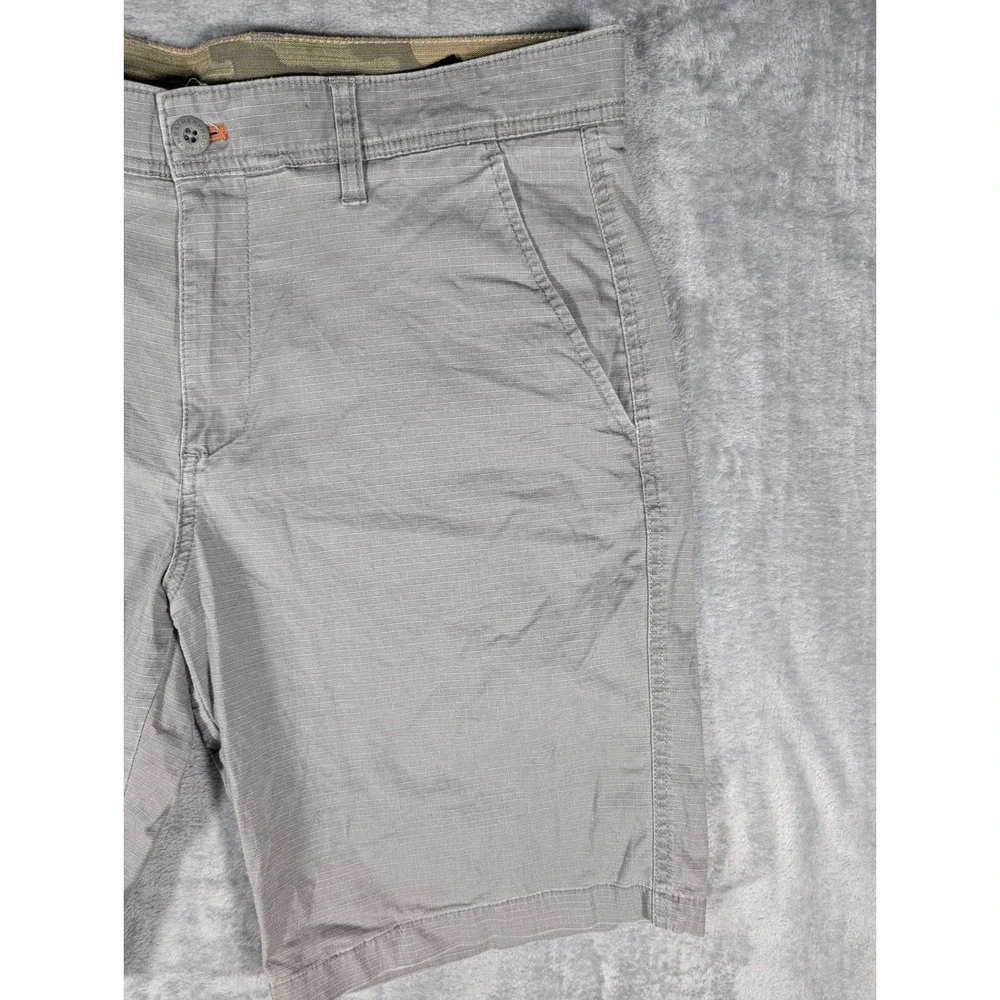 Weatherproof Mens Charcoal Gray Stretch Ripstop Utility Cargo Shorts Size 32